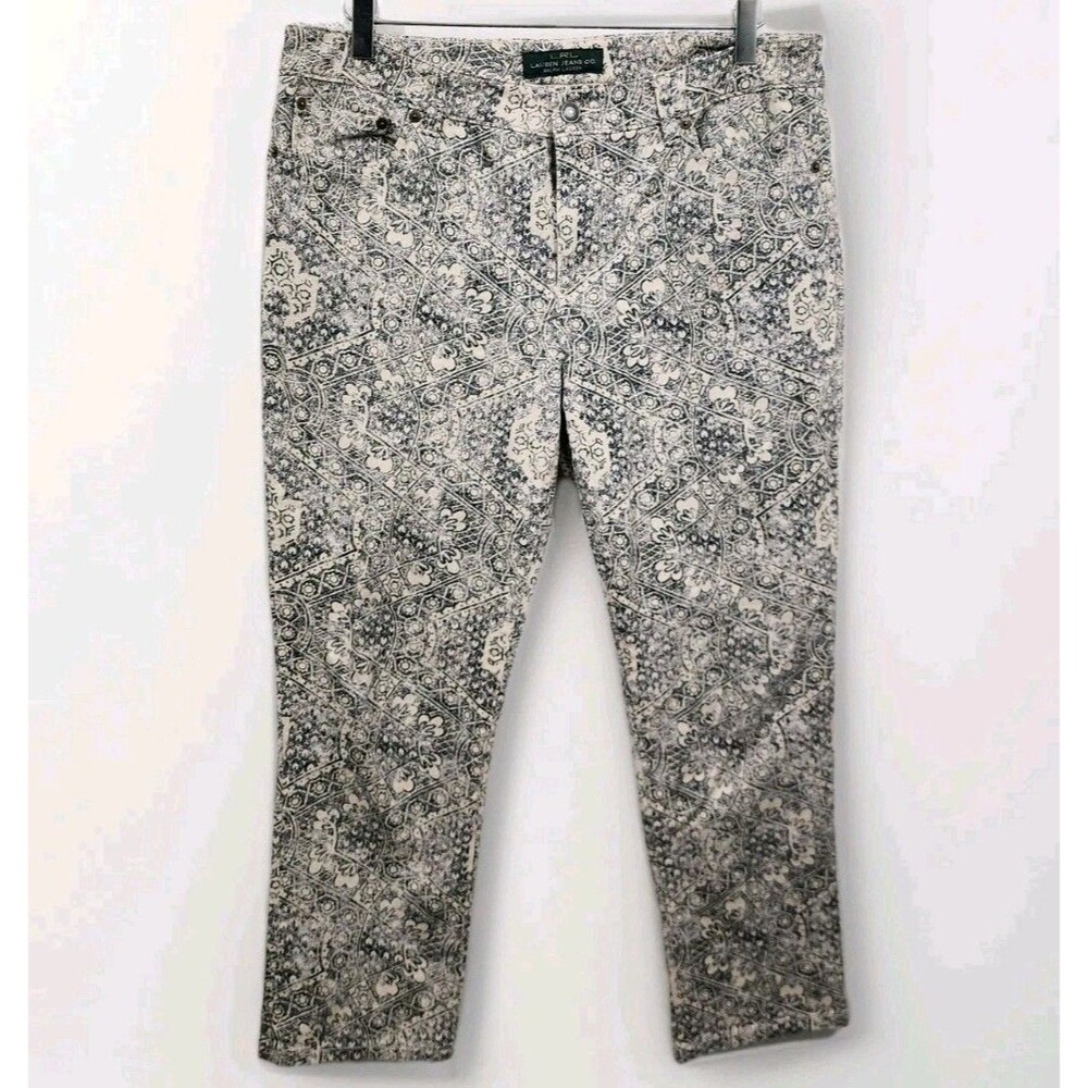 LRL Lauren Jeans Co. Ralph Lauren Womens Baroque Tapestry Denim Jeans Size 12
